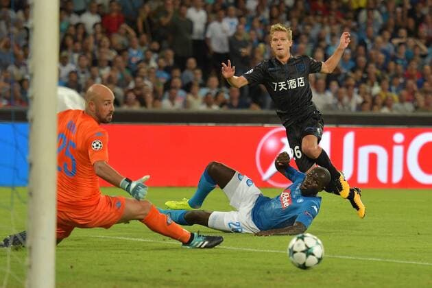 Shot of Vincent Koziello Nice, Pepe Reina, Kalidou Koulibaly Napoli Napoli 16-08-2017 Stadio San Paolo Napoli - Nice Uefa Champions League 2017 2018 Play Off Foto Andrea Staccioli Insidefoto andreaxstaccioli