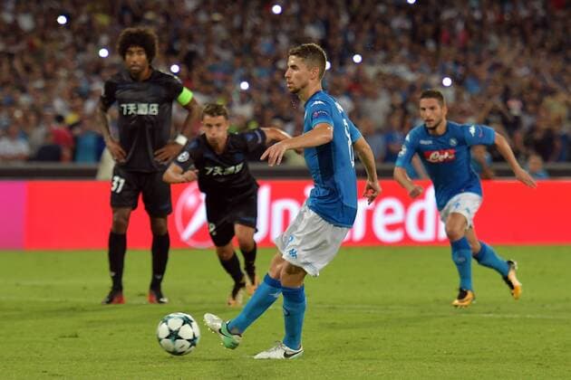 Gol Jorginho Rigore. Goal Penalty Napoli 16-08-2017 Stadio San Paolo Napoli - Nice Uefa Champions League 2017 2018 Play Off Foto Andrea Staccioli Insidefoto andreaxstaccioli