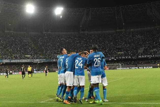 Esultanza Gol Jorginho Rigore. Goal Celebration after Penalty Napoli 16-08-2017 Stadio San Paolo Napoli - Nice Uefa Champions League 2017 2018 Play Off Foto Andrea Staccioli Insidefoto andreaxstaccioli