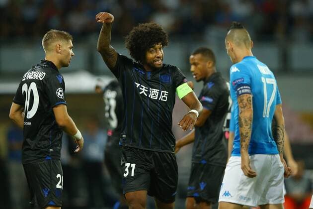 August 16, 2017 - Naples, Campania, Italy - Dante of Nice during the UEFA Champions League Play Off first leg football match SSC Napoli vs OCG Nice, on August 16 2017 at the San Paolo Stadium. SSC Napoli v OGC Nice - UEFA Champions League Qualifying Play-Offs Round: First Leg  - ZUMAn230 20170816_zaa_n230_079 Copyright: xMatteoxCiambellix