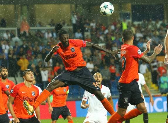 Emmanuel Adebayor of Basaksehir during the UEFA Champions League Play Off first leg football match Medipol Basaksehir vs FC Sevilla, on August 16 2017 at the Basaksehir Fatih Terim Stadium in Istanbul , Turkey. 