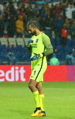 Goalkeeper Volkan Babacan of Basaksehir during the UEFA Champions League Play Off first leg football match Medipol Basaksehir vs FC Sevilla, on August 16 2017 at the Basaksehir Fatih Terim Stadium in Istanbul , Turkey. 