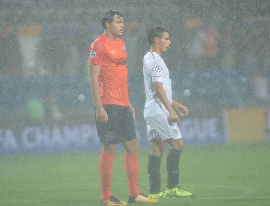 Alexandru Epureanu of Basaksehir during the UEFA Champions League Play Off first leg football match Medipol Basaksehir vs FC Sevilla, on August 16 2017 at the Basaksehir Fatih Terim Stadium in Istanbul , Turkey. 