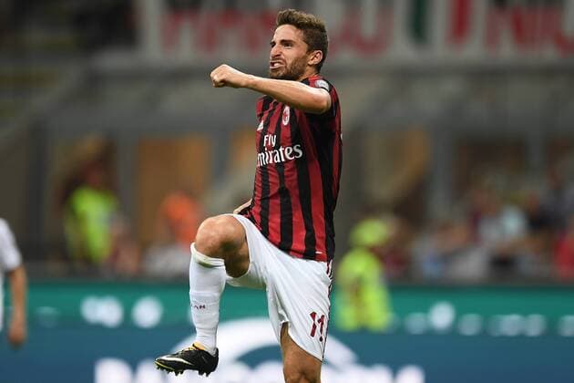 Mg Milano 17 08 2017 - Europa League Milan-Shkendija foto Matteo Gribaudi Image nella foto: esultanza gol Fabio Borini 