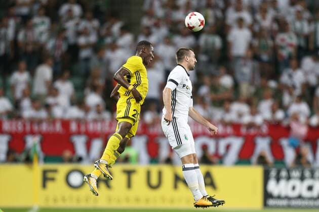 17.08.2017 WARSZAWA, LAZIENKOWSKA 3 PILKA NOZNA (FOOTBALL), LIGA EUROPY UEFA 2017 2018 (UEFA EUROPA LEAGUE 2017 2018) , RUNDA PLAY OFF (PLAY - OFFS ROUND) MECZ (GAME) LEGIA WARSZAWA - SHERIFF TYRASPOL NZ CYRILLIC BAYALA, MICHAL KUCHARCZYK FOTO LUKASZ GROCHALA CYFRASPORT NEWSPIX.PL --- Newspix.pl  20170817CSLG0011