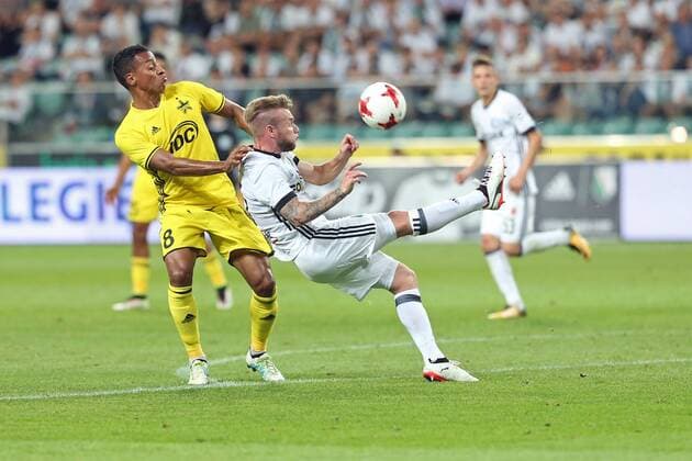 17.08.2017 WARSZAWA, LAZIENKOWSKA 3 PILKA NOZNA (FOOTBALL), LIGA EUROPY UEFA 2017 2018 (UEFA EUROPA LEAGUE 2017 2018) , RUNDA PLAY OFF (PLAY - OFFS ROUND) MECZ (GAME) LEGIA WARSZAWA - SHERIFF TYRASPOL NZ JEREMY DE NOOIJER, THIBAULT MOULIN FOTO LUKASZ GROCHALA CYFRASPORT NEWSPIX.PL --- Newspix.pl  20170817CSLG0025