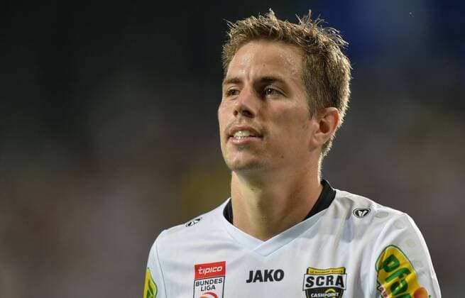 SOCCER - EL quali, Altach vs Tel Aviv INNSBRUCK,AUSTRIA,17.AUG.17 - SOCCER - UEFA Europa League qualification, SCR Altach vs Maccabi Tel Aviv. Image shows Stefan Nutz (Altach). GEPAxpictures xAmirxBeganovic