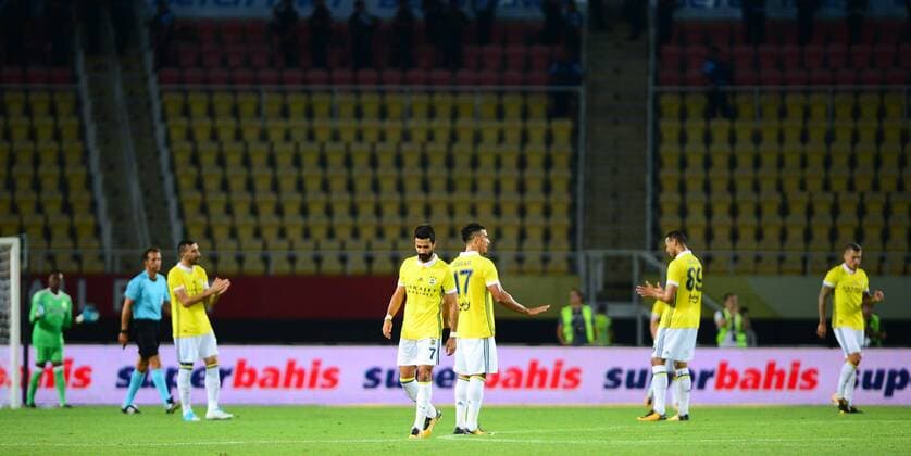 Nabil Dirar of Fenerbahce during the UEFA Europa League Play off firt leg match between FK Vardar Skopje and Fenerbahce at Nacionalna Arena Filip II Makedonski Stadium in Skopje , Makedonia on August 17 , 2017. Final Scores : Vardar Skopje 2 - Fenerbahce 0 