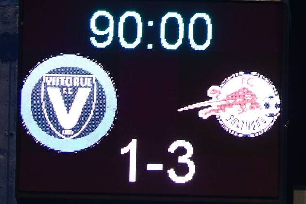 SOCCER - EL quali, Viitorul vs RBS CONSTANTA,ROMANIA,17.AUG.17 - SOCCER - UEFA Europa League qualification, Viitorul Constanta vs Red Bull Salzburg. Image shows the scoreboard. GEPAxpictures xFelixxRoittner