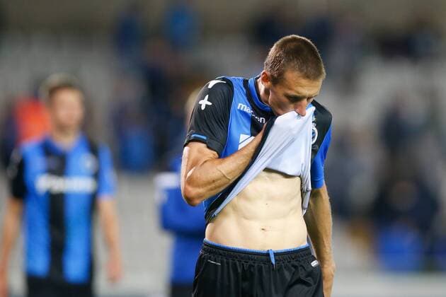 Club s Timmy Simons pictured after a soccer game between Belgian team Club Brugge KSV and Greek club AEK Athens F.C., the first leg of the first playoff round for the UEFA Europa League competition, Thursday 17 August 2017 in Brugge. BRUNOxFAHY  x05149215x