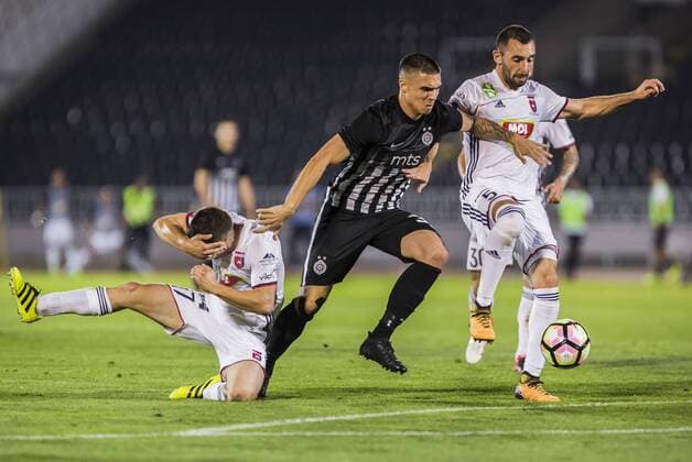 August 17th 2017, Partizan Stadium, Belgrade, Serbia; UEFA Europa League Playoff, first leg; Partizan versus Videoton; Uros Djurdjevic of Partizan in action xNikolaxKrsticx  ActionPlus11917656
