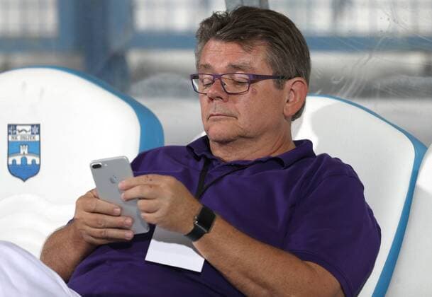 SOCCER - EL quali, Osijek vs A.Wien OSIJEK,CROATIA,17.AUG.17 - SOCCER - UEFA Europa League qualification, NK Osijek vs FK Austria Wien. Image shows president Wolfgang Katzian (A.Wien). GEPAxpictures xChristianxOrt