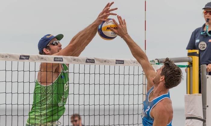 2017 CEV Beach volleyball Beachvolleyball European Championship EM Europameisterschaft Final am 18.08.2017 Sebastian Fuchs (GER); 2017 CEV Beach Volleyball European Championship Final am 18.08.2017, Jurmala (Lettland). xPWx