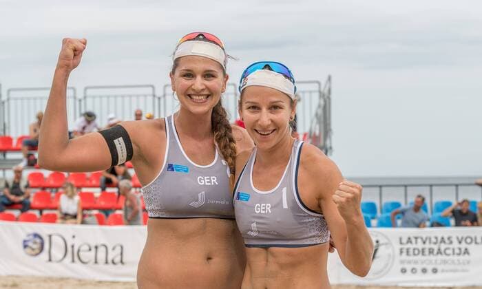 2017 CEV Beach volleyball Beachvolleyball European Championship EM Europameisterschaft Final am 18.08.2017 Nadja GLENZKE, Julia GROSSNER (GER); 2017 CEV Beach Volleyball European Championship Final am 18.08.2017, Jurmala (Lettland). xPWx