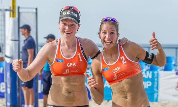 2017 CEV Beach volleyball Beachvolleyball European Championship EM Europameisterschaft Final am 18.08.2017 Julia SUDE, Chantal LABOUREUR (GER); 2017 CEV Beach Volleyball European Championship Final am 18.08.2017, Jurmala (Lettland). xPWx