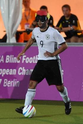 Fussball, Herren, 2017 18, IBSA Blindenfußball-EM 2017 in Berlin, Eröffnungsspiel, Deutschland - Italien, Ali Can Pektas (Nr. 9, Deutschland), 18.08.17, Copyright: xMichaelxHundtx xMatthiasxKochx