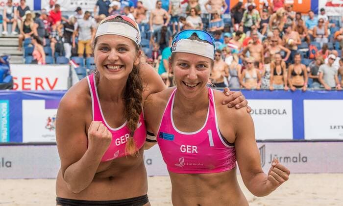 Bilder des Tages - SPORT 2017 CEV Beach volleyball Beachvolleyball European Championship EM Europameisterschaft Final Jurmala am 19.08.2017 Julia GROSSNER, Nadja GLENZKE (GER); 2017 CEV Beach Volleyball European Championship Final Jurmala am 19.08.2017, Jurmala (Lettland). xPWx