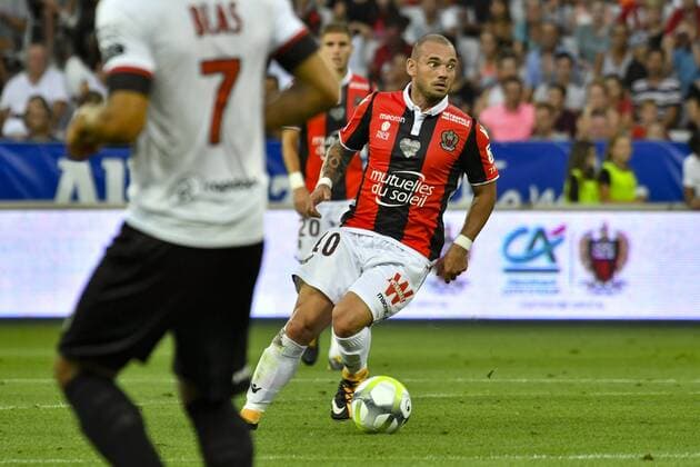 Wesley Sneijder (OGC Nice) FOOTBALL : OGC Nice vs Guingamp - Ligue 1 - Nice - 19 08 2017 NorbertScanella Panoramic 