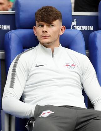 Schalke - RB Leipzig Fussball 1.Bundesliga Gelsenkirchen, 19.08.2017, Veltins Arena, Fussball, 1.Bundesliga, 1.Spieltag , FC Schalke 04 vs. RB Leipzig 2:0 (1:0) , Im Bild; Oliver Jasen Burke (RB Leipzig) ,