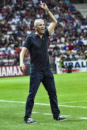 Lucien Favre (Entraineur de l OGC Nice) FOOTBALL : OGC Nice vs Guingamp - Ligue 1 - Nice - 19 08 2017 NorbertScanella Panoramic 