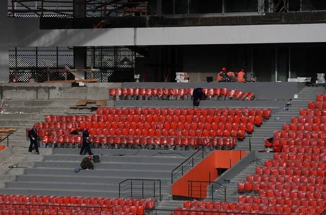 YEKATERINBURG, RUSSIA - AUGUST 19, 2017: Central Stadium in Yekaterinburg. The stadium will be called Yekaterinburg Arena during the 2018 FIFA World Cup WM Weltmeisterschaft Fussball in Russia. Donat Sorokin TASS  TS05BF56