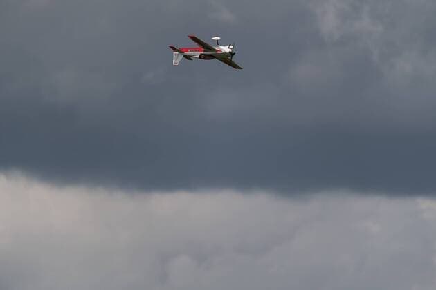 Kunstflug mit einem Motor-Schleppflieger, Weltmeisterschaft im GPS-Dreicecksfliegen, Segelflug-Grossmodelle, Gruibingen, 20.08.2017, Gruibingen Copyright: xWalther xEibner-Pressefotox EP_swr