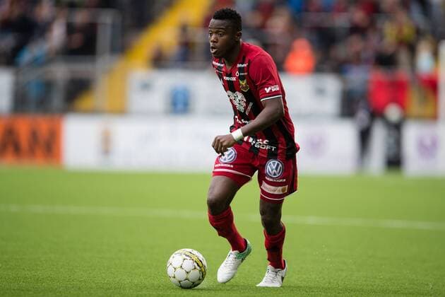 170820 Östersunds Patrick Kpozo under fotbollsmatchen i Allsvenskan mellan Östersund och AIK den 20 augusti 2017 i Östersund.  Copyright: TOBIASxNYKÄNEN BB170820TN024