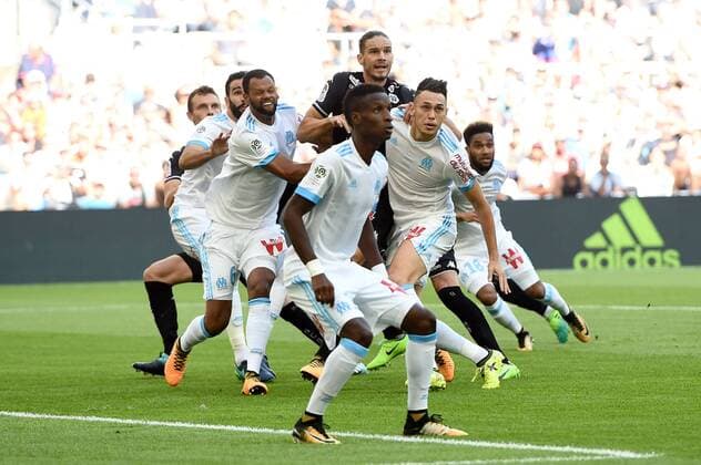 05 Lucas OCAMPOS (om) - 04 Mateo PAVLOVIC (sco) FOOTBALL : Marseille vs Angers - Ligue 1 Conforama - 20 08 2017 FEP Panoramic 