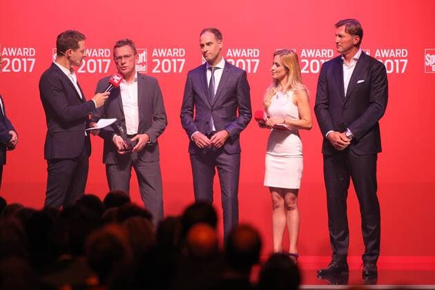 Alexander Bommes Ralf Rangnick Oliver Mintzlaff Andrea Kaiser Ralph Hasenhüttl Verleihung des Bild Award in der Fischauktionshalle Große Elbstraße in Hamburg am 21.8.2017