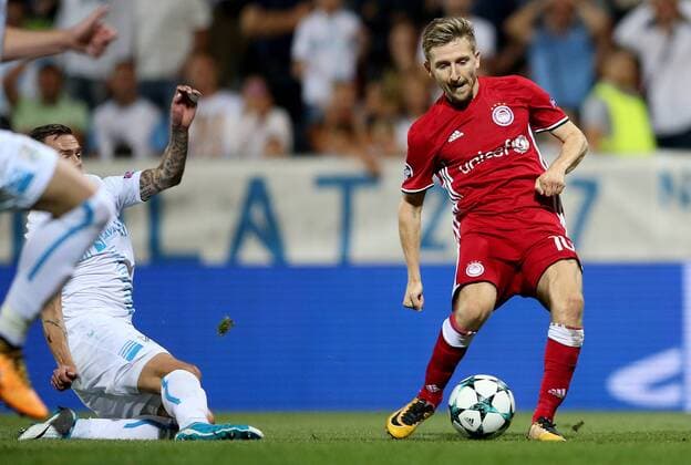 Bilder des Tages - SPORT PXL_UEFA Champions League play-off, 2nd leg, HNK Rijeka v- FC Olympiacos 22.08.2017., HNK Rijeka Stadium, Rijeka, Croatia - UEFA Champions League play-off, 2nd leg, HNK Rijeka v- FC Olympiacos. Marko Marin.  IgorxKralj PIXSELL