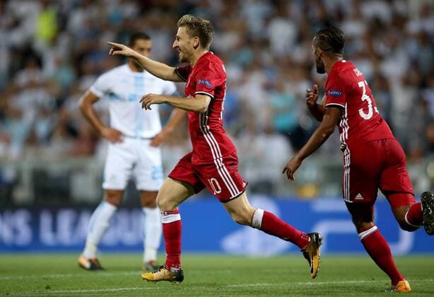 PXL_UEFA Champions League play-off, 2nd leg, HNK Rijeka v- FC Olympiacos 22.08.2017., HNK Rijeka Stadium, Rijeka, Croatia - UEFA Champions League play-off, 2nd leg, HNK Rijeka v- FC Olympiacos. Marko Marin, Vadis Odjidja-Ofoe.  IgorxKralj PIXSELL