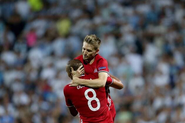 PXL_UEFA Champions League play-off, 2nd leg, HNK Rijeka v- FC Olympiacos 22.08.2017., HNK Rijeka Stadium, Rijeka, Croatia - UEFA Champions League play-off, 2nd leg, HNK Rijeka v- FC Olympiacos. Marko Marin, Vadis Odjidja-Ofoe.  IgorxKralj PIXSELL