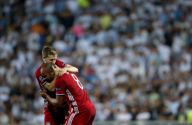 PXL_UEFA Champions League play-off, 2nd leg, HNK Rijeka v- FC Olympiacos 22.08.2017., HNK Rijeka Stadium, Rijeka, Croatia - UEFA Champions League play-off, 2nd leg, HNK Rijeka v- FC Olympiacos. Marko Marin, Vadis Odjidja-Ofoe.  IgorxKralj PIXSELL