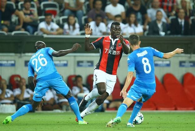 August 22, 2017 - Nice, France - Mario Balotelli of Nice in action during the UEFA Champions League Qualifying Play-Offs round, second leg match, between OGC Nice and SSC Napoli at Allianz Riviera Stadium on August 22, 2017 in Nice, France. OGC Nice v SSC Napoli - Uefa Champions League Qualifying Play-offs - second leg  - ZUMAn230 20170822_zaa_n230_153 Copyright: xMatteoxCiambellix