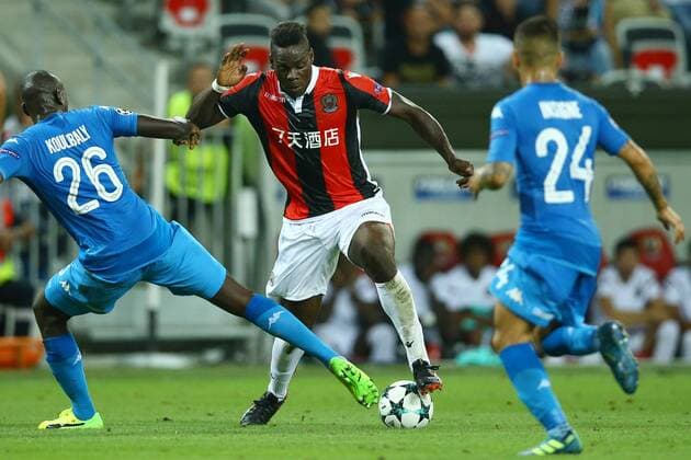 Fußball, CL Quali, OGC Nizza - SSC Neapel August 22, 2017 - Nice, France - Mario Balotelli of Nice during the UEFA Champions League Qualifying Play-Offs round, second leg match, between OGC Nice and SSC Napoli at Allianz Riviera Stadium on August 22, 2017 in Nice, France. OGC Nice v SSC Napoli - Uefa Champions League Qualifying Play-offs - second leg  - ZUMAn230 20170822_zaa_n230_169 Copyright: xMatteoxCiambellix