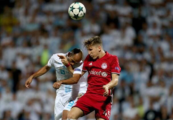 PXL_UEFA Champions League play-off, 2nd leg, HNK Rijeka - FC Olympiacos 22.08.2017., HNK Rijeka Stadium, Rijeka, Croatia - UEFA Champions League play-off, 2nd leg, HNK Rijeka - FC Olympiacos. Heber, Panagiotis Retsos.  IgorxKralj PIXSELL