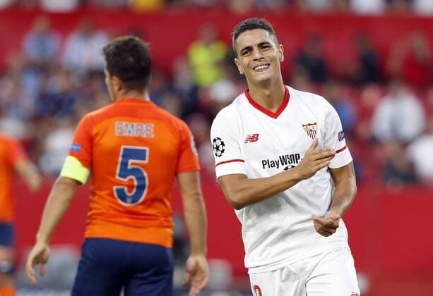 Fußball, CL Quali, FC Sevilla - Basaksehir Istanbul Partido de vuelta de la previa de la Liga de Campeones entre el Sevilla y el Istanbul Basaksehir. En la imagen, Ben Yedder. Second leg of qualifying round of Champions League between Sevilla and Istanbul Basaksehir. In this picture, Ben Yedder. xRamonxNavarrox 