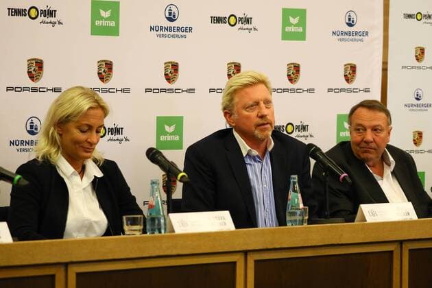 Boris Becker (Head of Men s Tennis) bei der Pressekonferenz mit Barbara Rittner (Head of Women s Tennis) - 23.08.2017: DTB stellt Boris Becker als Head of men s Tennis vor, Plenarsaal Römer