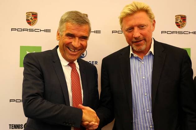 23.08.2017 xcex Deutschland, Frankfurt am Main Pressekonferenz im Römer Deutscher Tennisbund Boris Becker wird neuer Head of Men s Tennis beim Bild zeigt: Präsident des Deutschen Tennis Bundes, r und Boris Becker,