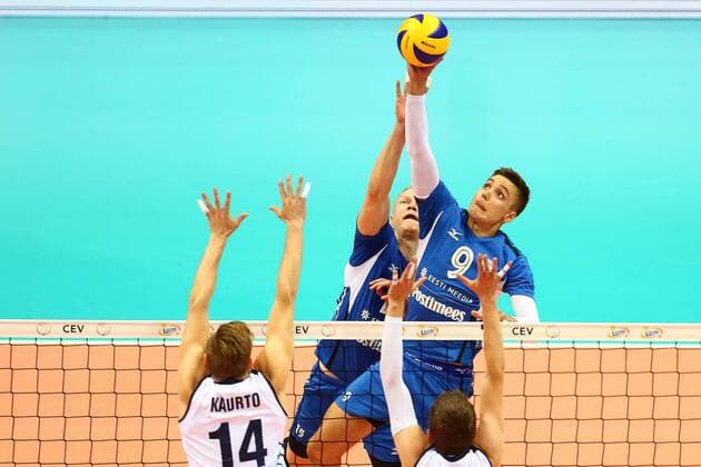 2017.08.24 Ergo Arena Gdansk Siatkowka mezczyzn Mistrzostwa Europy w siatkowce Lotto Eurovolley Poland 2017 Finlandia - Estonia N z Andrus Raadik Robert Taht Foto Piotr Matusewicz PressFocus NEWSPIX.PL 2017.08.24 Gdansk Volleyball Lotto Eurovolley Poland 2017 Finland - Estonia Andrus Raadik Robert Taht Credit: Piotr Matusewicz PressFocus --- Newspix.pl  20170824_PF_PM017