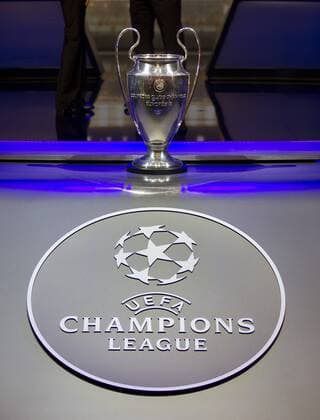 Monaco, Monte Carlo - August 24, 2017: UEFA Champions League Group Stage Draw and Player of the Year Awards, Season Kick Off 2017-2018 in Monaco Trophy UEFA Champions League Group Stage Draw in Monaco