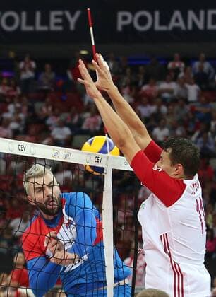 24.08.2017, Warszawa, siatkowka, Mistrzostwa Europy, Polska - Serbia, Uros Kovacevic (SRB), Fabian Drzyzga (POL), Poland - Serbia, Eurovolley 2017, volleyball, fot. Tomasz Jastrzebowski Foto Olimpik NEWSPIX.PL --- Newspix.pl  20170824toja168