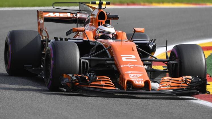 McLaren s Belgian driver Stoffel Vandoorne pictured in action during the free practice for the Grand Prix F1 of Belgium race, in Spa-Francorchamps, Friday 25 August 2017. The Spa-Francorchamps Formula One Grand Prix takes place this weekend, from August 25th to August 27th. BENOITxDOPPAGNE  x05152043x