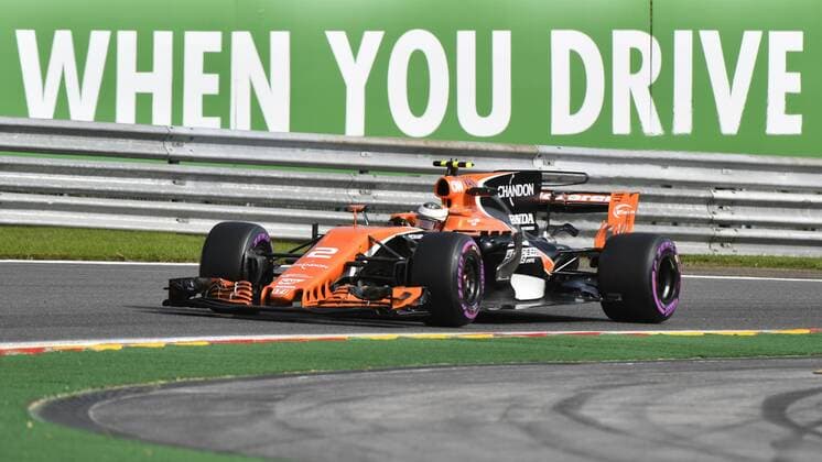 McLaren s Belgian driver Stoffel Vandoorne pictured in action during the free practice for the Grand Prix F1 of Belgium race, in Spa-Francorchamps, Friday 25 August 2017. The Spa-Francorchamps Formula One Grand Prix takes place this weekend, from August 25th to August 27th. BENOITxDOPPAGNE  x05152047x