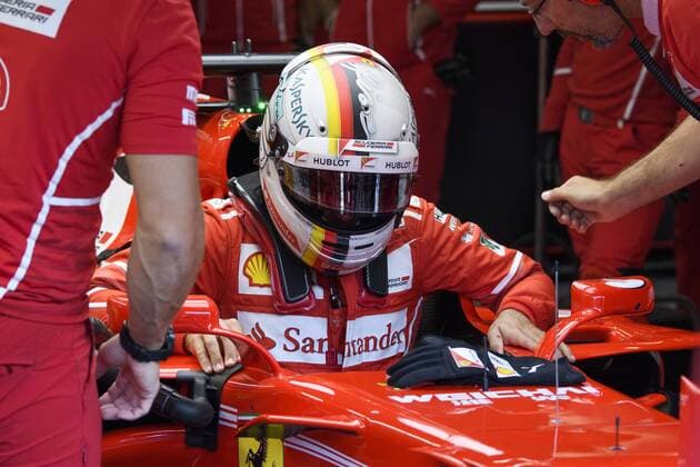 Ferrari s German driver Sebastian Vettel pictured during the free practice for the Grand Prix F1 of Belgium race, in Spa-Francorchamps, Friday 25 August 2017. The Spa-Francorchamps Formula One Grand Prix takes place this weekend, from August 25th to August 27th. NICOLASxLAMBERT  x05152063x