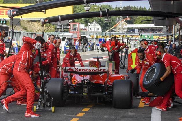 Ferrari s German driver Sebastian Vettel pictured during the free practice for the Grand Prix F1 of Belgium race, in Spa-Francorchamps, Friday 25 August 2017. The Spa-Francorchamps Formula One Grand Prix takes place this weekend, from August 25th to August 27th. NICOLASxLAMBERT  x05152084x