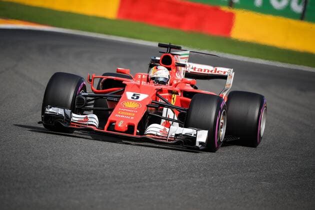 Spa 25 08 2017 Formule 1 GP F1 Belgique Vendredi Essais 1 Vettel Nâˆž5 Ferrari FORMULE 1 : Grand Prix de Belgique - Essais - Spa-Francorchamps - 24-25 08 2017 PHOTONEWS PANORAMIC 