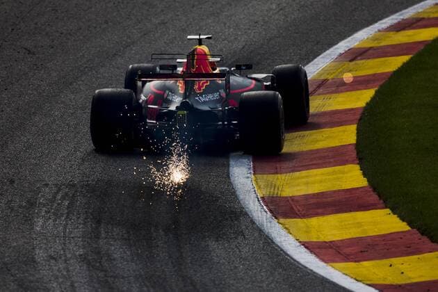 August 25, 2017 - Spa, Belgium - DANIEL RICCIARDO from Australia of Red Bull Tag Heuer during the Formula One Belgian Grand Prix at Circuit de Spa-Francorchamps in Spa, Belgium. F1 2017: Grand Prix of Belgium: Practice  - ZUMAn230 20170825_zaa_n230_113 Copyright: xXavierxBonillax