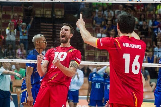 2017.08.25 KATOWICE CEV MISTRZOSTWA EUROPY W PILCE SIATKOWEJ MEZCZYZN LOTTO EUROVOLLEY POLAND 2017 FRANCJA - BELGIA NZ SIMON VAN DE VOORDE MATTHIAS VALKIERS RADOSC FOT LUKASZ KRAJEWSKI FOKUSMEDIA NEWSPIX.PL Men s volleyball. European Championship EM Europameisterschaft Poland 2017 FRANCE vs BELGIUM --- Newspix.pl  CRAJU250817_235