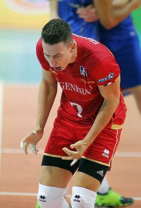 KATOWICE HALA SPODEK 25.08.2017 LOTTO EUROVOLLEY 2017 MECZ MISTRZOSTW EUROPY 2017 SIATKOWKA GRUPA D FRANCJA (niebieskie) - BELGIA (czerwone) NZ Jenia Grebennikov radosc . FOT TOMASZ WANTULA NEWSPIX.PL KATOWICE SPODEK 25.08.2017 VOLEYYBALL MEN S CHAMPIONSCHIP LOTTO EUROVOLLEY POLAND 2017 GROUP D FRANCE - BELGIA TOMASZ WANTULA NEWSPIX.PL --- Newspix.pl  170825WAN174